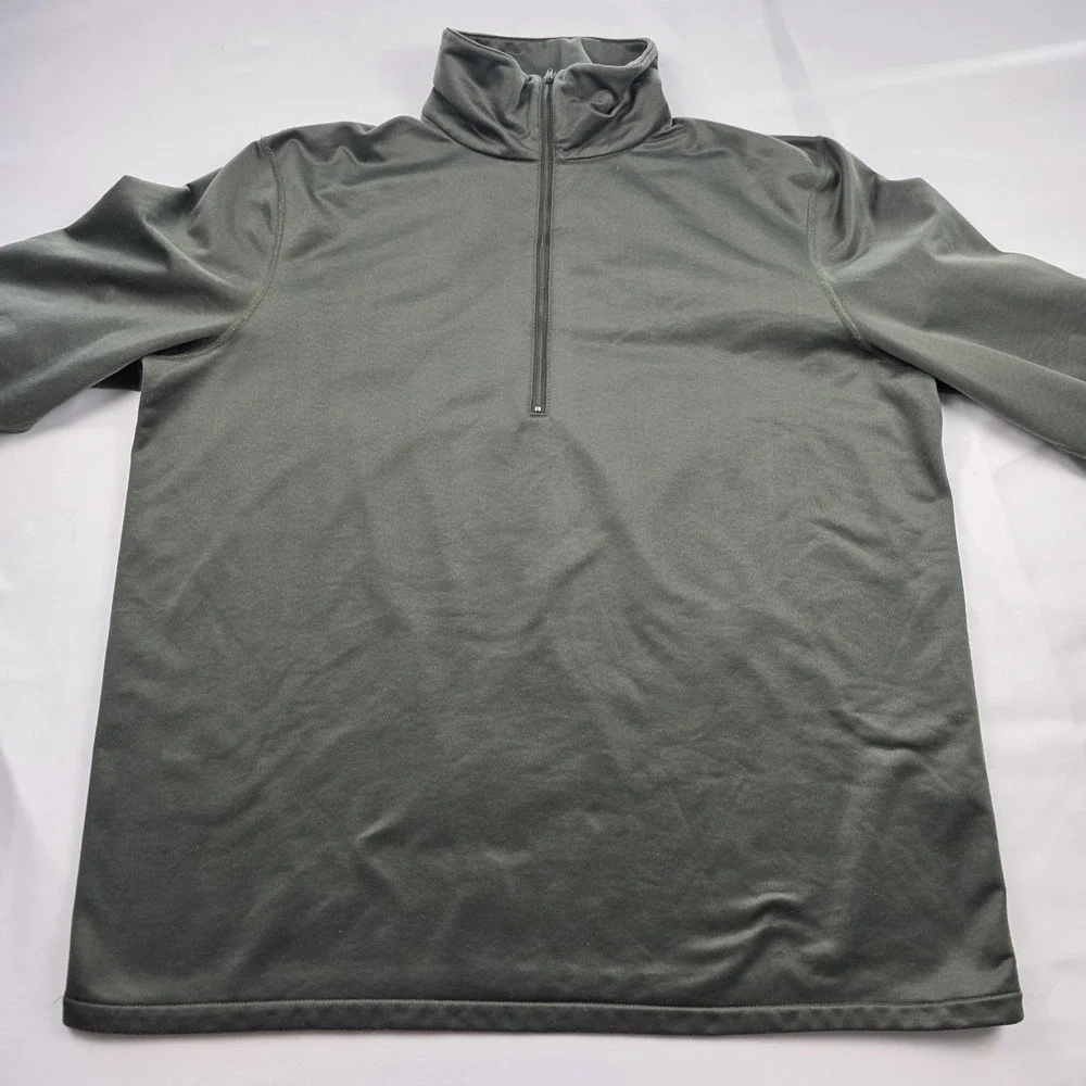 Vintage K-L Mfg Co Sleep Shirt Mens XL Green Mock Neck Zip Thermal Military